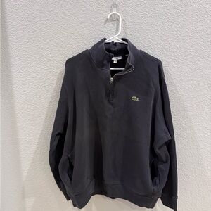 Lacoste Men's Dark Gray Quarter Zip-Up Sweater